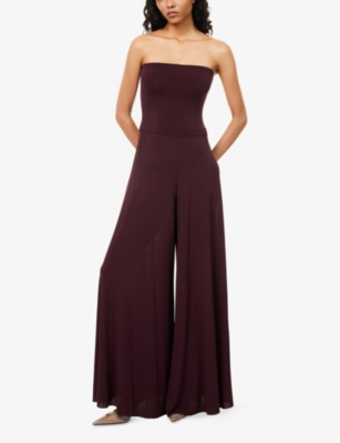 ALAIA: Strapless Flared Stretch-Woven Jumpsuit