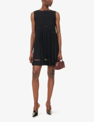 ALAIA: Pleats A-Line Knitted Mini Dress