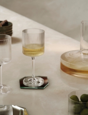 Ferm Living Clear Ripple White Wine Glasses Set Of Two
