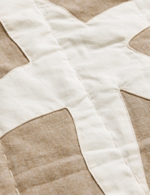 Ferm Living Tan Cashmere Kove Quilted Cotton Blanket 120cm X 80cm In Nude