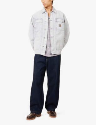 Carhartt Wip Button-up Organic Cotton Jacket In Gray