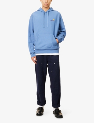 Carhartt Mens Sorrent American Script Logo-embroidered Cotton Hoody In Blue