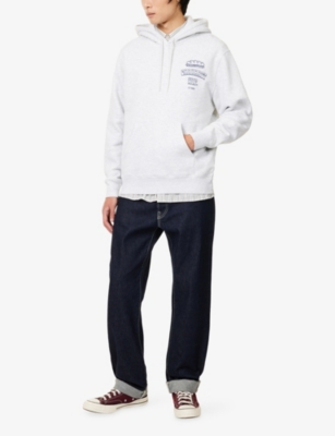 Carhartt Logo Cotton Hoodie With Drawstring Hood In White