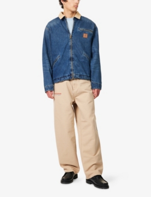 Carhartt Work In Progress Og Single Knit Loose Organic Cotton Canvas Pants In Neutral