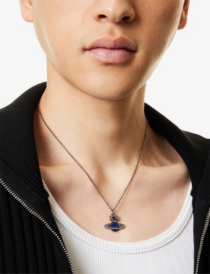 Vivienne Westwood Mens Ruthe / Tanzani / Purple Rina Orb Brass Necklace