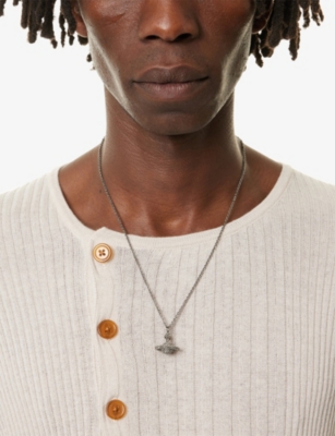 Vivienne Westwood Mens  Grace Small Platinum-plated Brass And Crystal Pendant Necklace