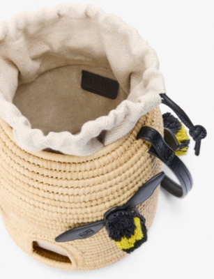 LOEWE: Loewe x Paula's Ibiza Beehive Raffia Basket Shoulder Bag