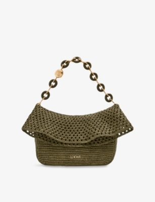LOEWE: Loewe x Paula's Ibiza Ola Medium Raffia Shoulder Bag