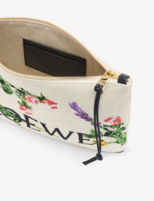 LOEWE: Loewe x Paula's Ibiza Oblong Flowers Cotton-Canvas Pouch