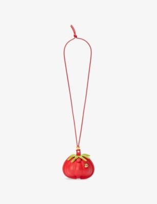 LOEWE: Loewe x Paula's Ibiza Tomato Leather Neck Pouch Bag