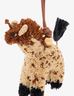 LOEWE: Loewe x Paula's Ibiza Giraffe Raffia and Leather Key Charm
