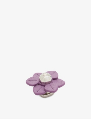 LOEWE: Loewe x Paula's Ibiza Flower Leather and Brass Pin