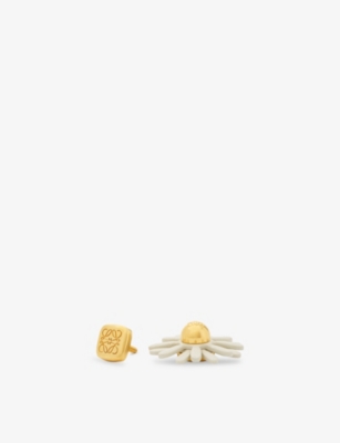 LOEWE: Loewe x Paula's Ibiza Flower Leather and Brass Pin