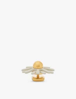 LOEWE: Loewe x Paula's Ibiza Flower Leather and Brass Pin