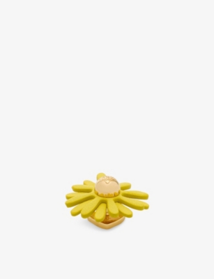 LOEWE: Loewe x Paula's Ibiza Flower Leather and Brass Pin