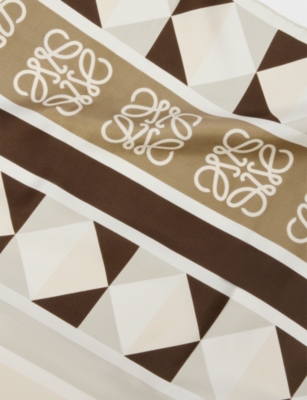 LOEWE: Loewe x Paula's Ibiza Anagram Geometric-Print Silk Scarf