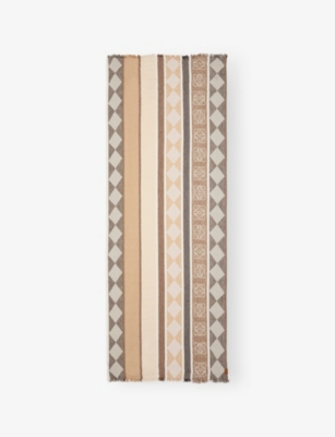 LOEWE: Loewe x Paula's Ibiza Anagram-Print Linen-Blend Scarf