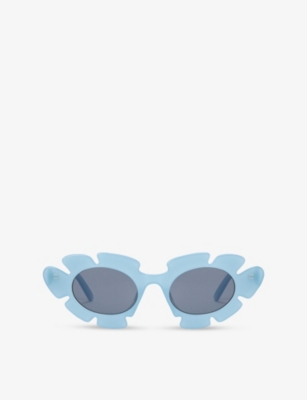 Loewe Womens Light Blue  X Paula's Ibiza G000270x03 Flower-shape Acetate Sunglasses In Light Blue