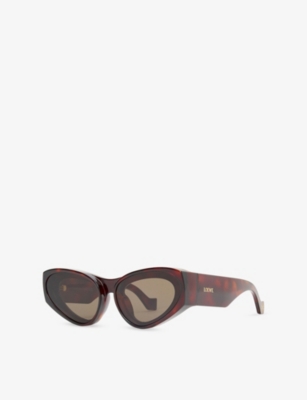 Loewe Womens  Cat-eye-frame Acetate Sunglasses In Havana