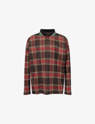 VIVIENNE WESTWOOD: Oversized Tartan Cotton-Jersey Polo Top