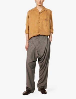Vivienne Westwood Asymmetric Fastened Straight Leg Trousers In Gray