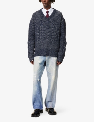 VIVIENNE WESTWOOD: Lottie V-Neck Cotton-Wool Blend Jumper