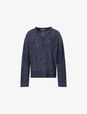 VIVIENNE WESTWOOD: Lottie V-Neck Cotton-Wool Blend Jumper