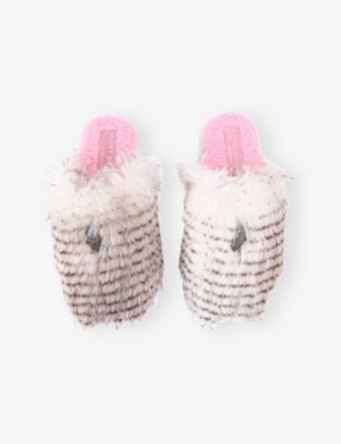 Kurt Geiger Womens Cream Comb Kensington Faux-fur Slippers Eur 37 / 4 Uk In Neutral