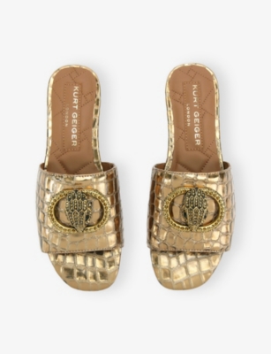 KURT GEIGER LONDON: Chelsea Leather Flat Sandals