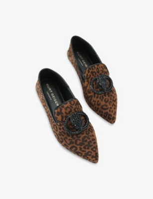Kurt Geiger Womens Dk.brn Com Chelsea Suede Flats Eur 39 / 6 Uk