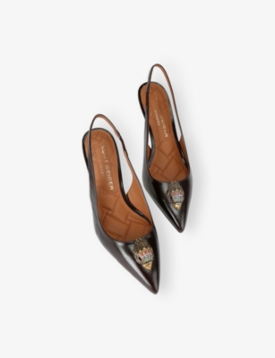 Kurt Geiger Womens Brown/oth Belgravia High Slingback Leather Heels Eur 38/5 Uk In Brown