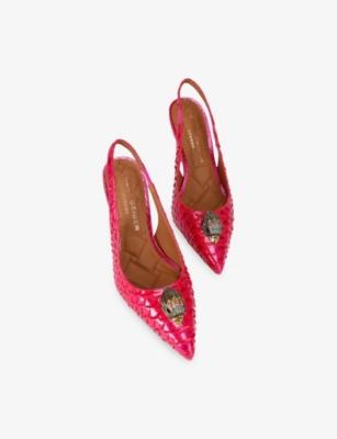 Kurt Geiger 85mm Belgravia High Sling Snake-embossed High-heel Pumps In Pink