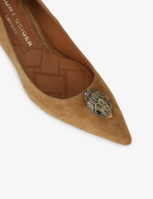 KURT GEIGER LONDON: Belgravia Eagle Heeled Suede Courts