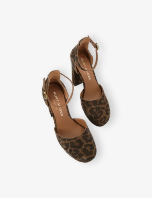 KURT GEIGER LONDON: Shoreditch Leopard Heeled Suede Courts