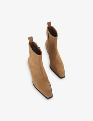 Kurt Geiger Womens Tan Comb Mini Eagle Heeled Suede Ankle Boots Eur 40 / 7 Uk In Brown