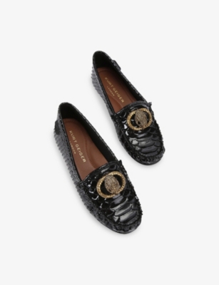 Kurt Geiger London Chelsea Croc Embossed Loafer In Black