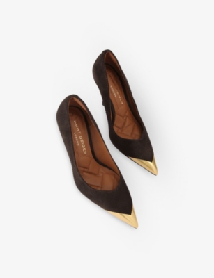 Kurt Geiger Womens Dk.brn Com Regent Heeled Faux-leather Courts Eur 38/5 Uk In Brown