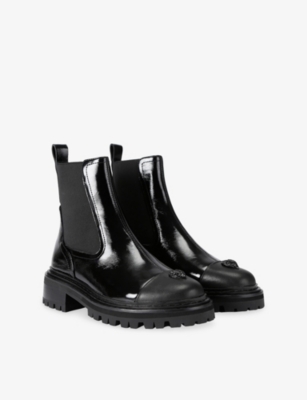 KURT GEIGER LONDON: Sloane Patent-Leather Chelsea Boots