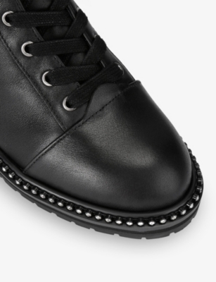 Kurt Geiger Stoop Buckled-crystal Combat Boots In Black