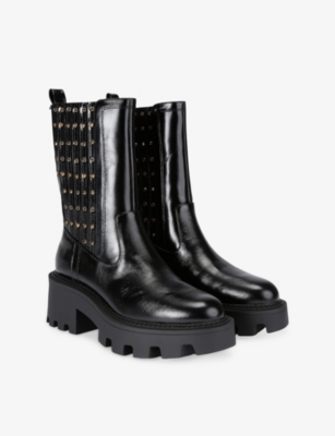 KURT GEIGER LONDON: Stud Leather Chelsea Ankle Boots
