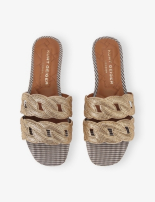 KURT GEIGER LONDON: Crystal Chain Woven Sandals