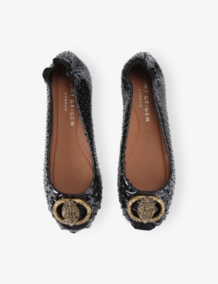 Kurt Geiger Leather Chelsea Ballet Flats In Black