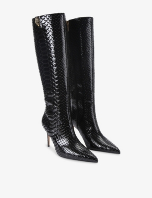 KURT GEIGER LONDON: Belgravia Heeled Suede Knee-High Boots