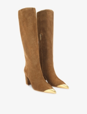 KURT GEIGER LONDON: Regent Cap Suede Knee-High Boots