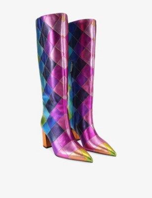 KURT GEIGER LONDON: Regent Leather Heeled Knee-High Boots