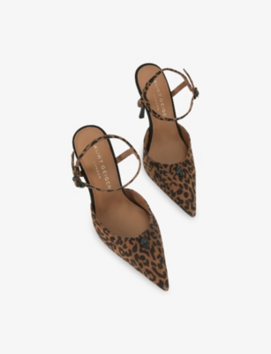 Kurt Geiger 105mm Eagle-head Leopard-print Pumps In Brown