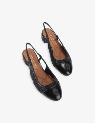 Kurt Geiger Womens Black Sloane Leather Block-heel Slingback Courts Eur 39 / 6 Uk In Black