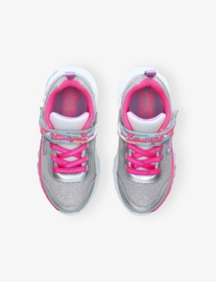 SKECHERS: Heart Lights Ton Of Love Woven Trainers