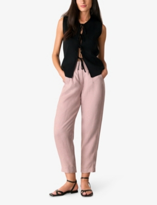 WHISTLES: Barrel-Leg High-Rise Linen Trousers