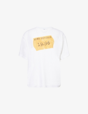 ACNE STUDIOS: Brand-Print Short-Sleeves Cotton-Blend T-Shirt